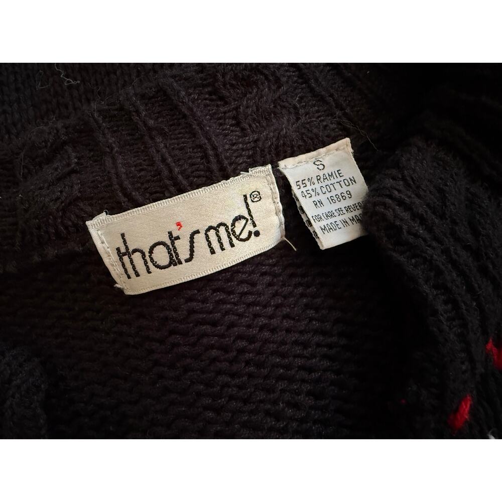 Vintage Nordic Fair Isle Cardigan Sweater S Hong Kong That's Me! Ramie Cotton - Picture 2 of 5
